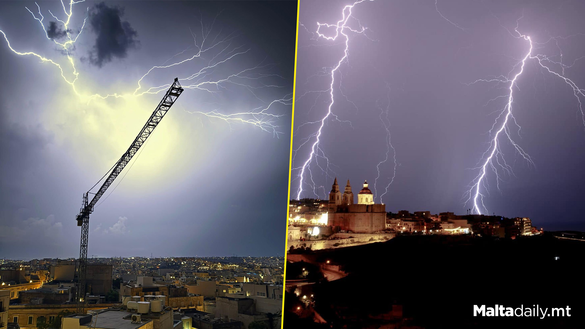 Lightning Flashes Across Malta In Evening Storm