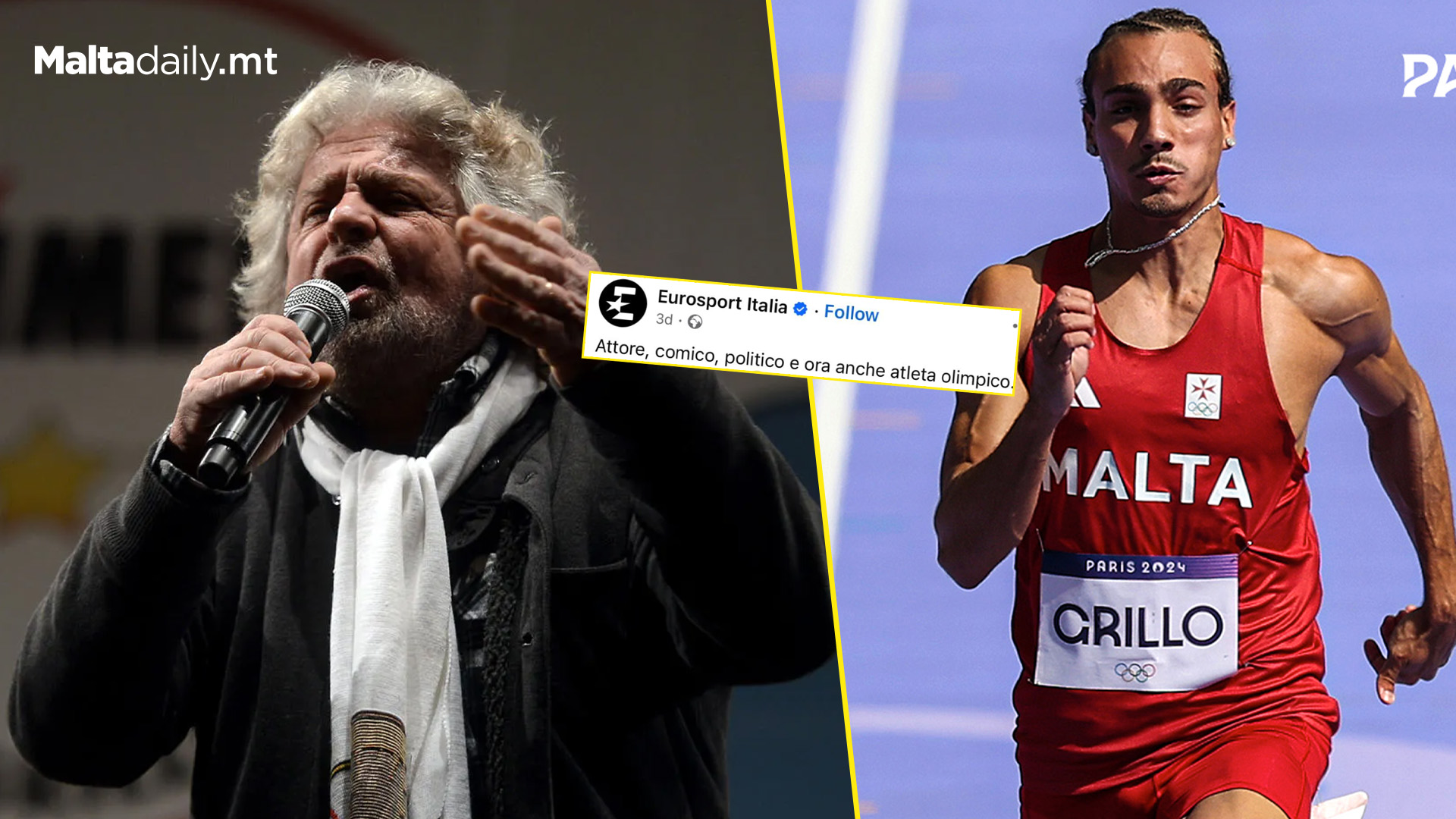 Maltese Olympian Viral In Italy For Same Name As Beppe Grillo