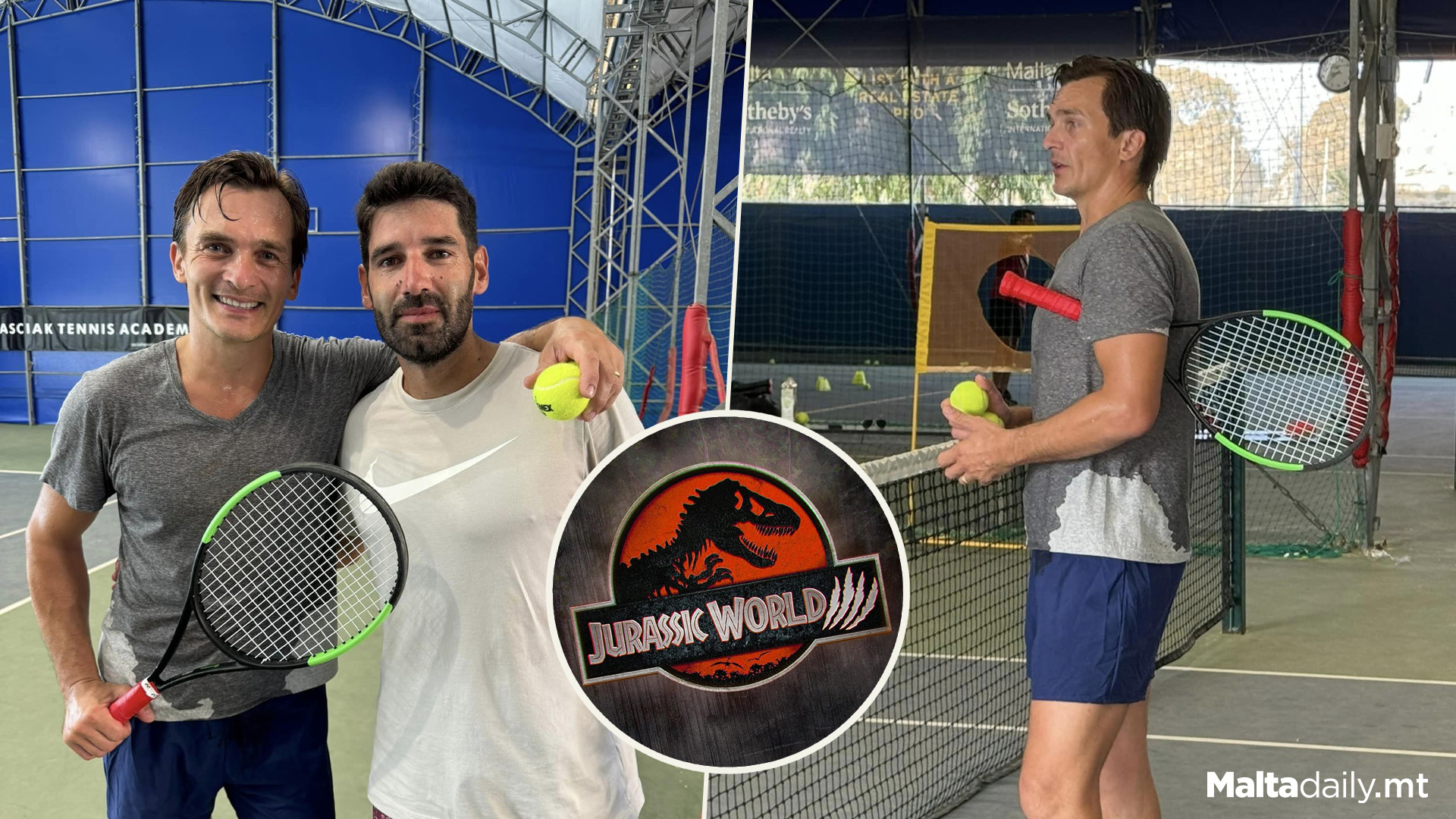 Jurassic World Actor Trains At Asciak Tennis Academy