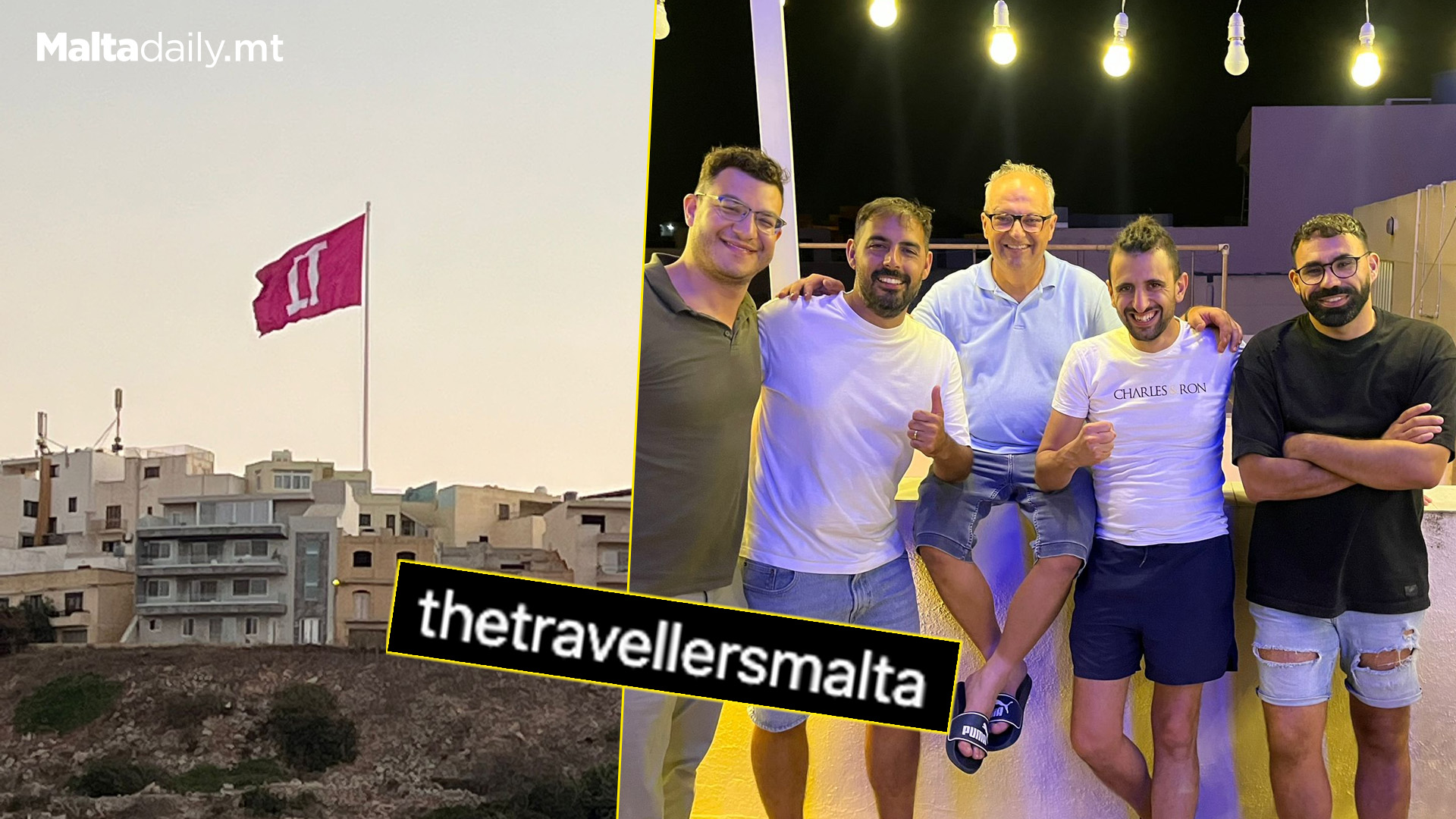 The Travellers Fan Erects Huge Flag Of Band In Mellieħa