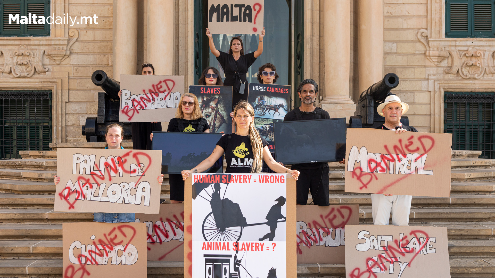 Animal Liberation Malta Protest Against Karozzini