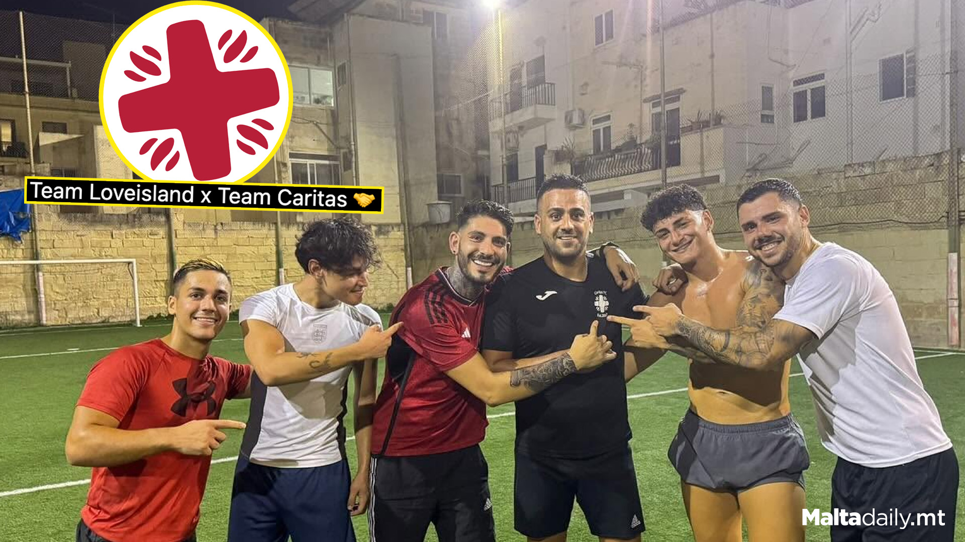 Love Island Malta Boys Team Up For Caritas Football Match