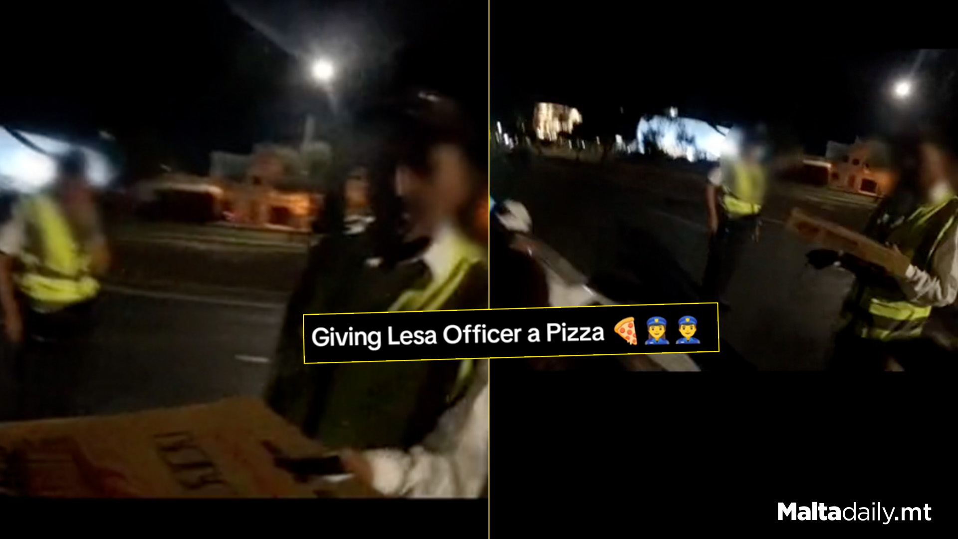 FOOD COURIER GIVES PIZZA TO LESA OFFICER AFTER ORDER CANCELLATION