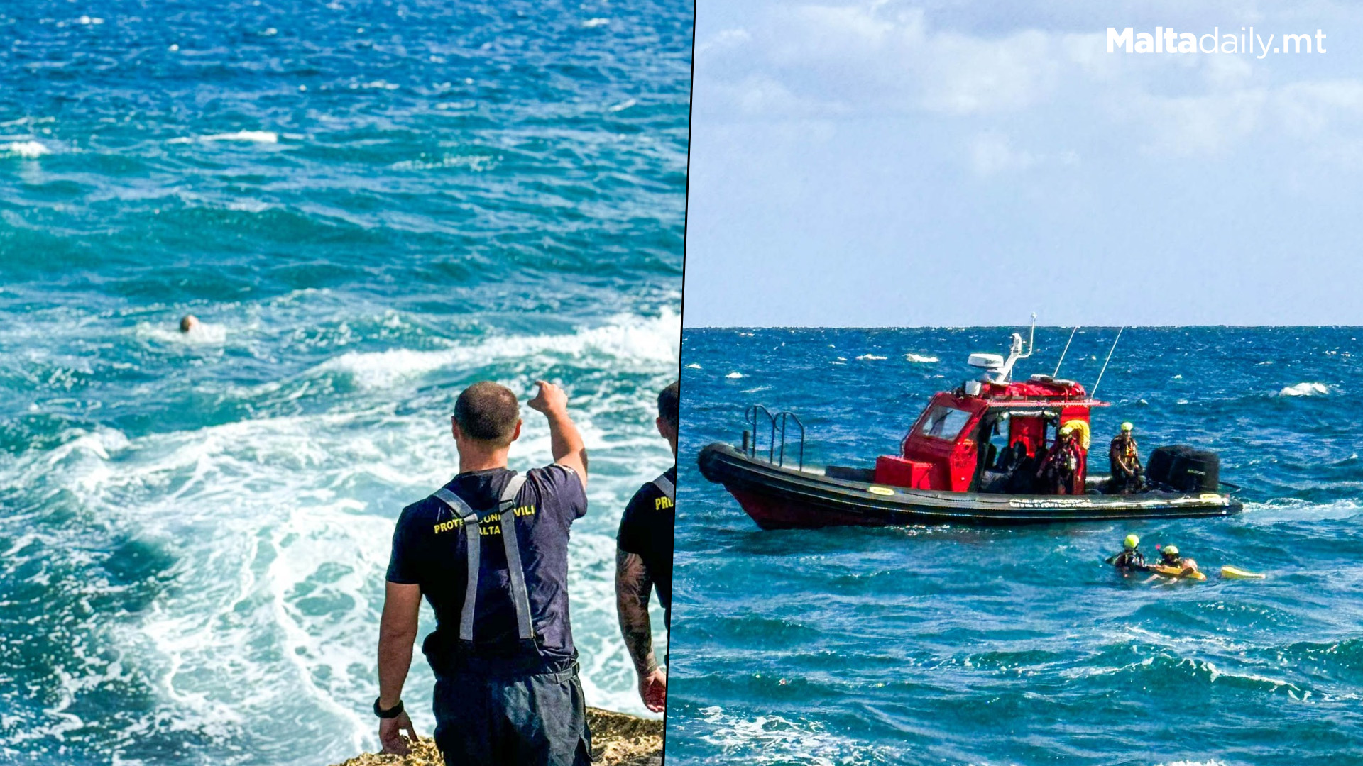 CPD Rescue Swimmer In Danger In Bahar Ic-Caghaq