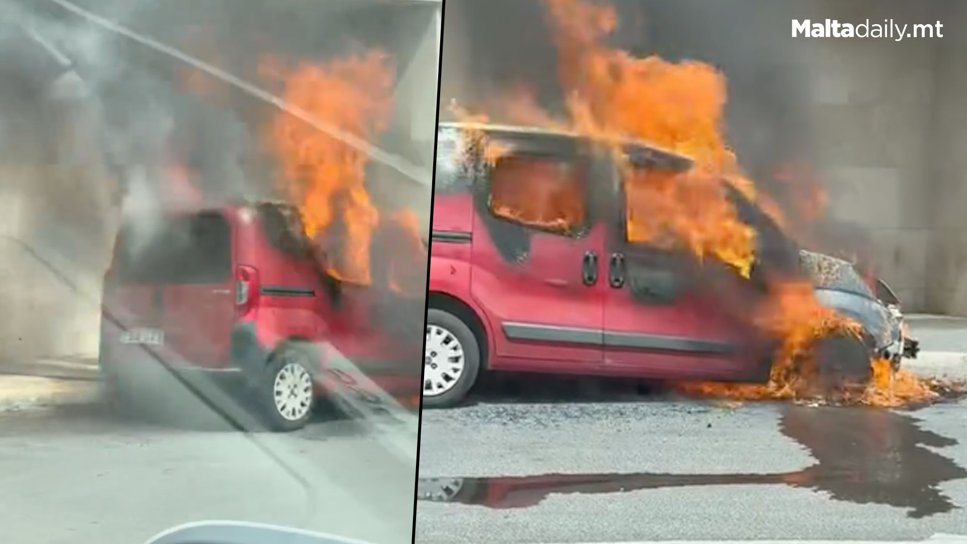 Vehicle Catches Fire In Qormi