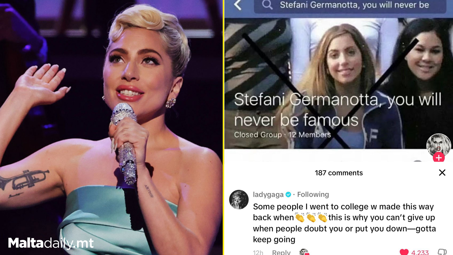 Lady Gaga Responds To Old Facebook Page Saying She’ll Never Make It