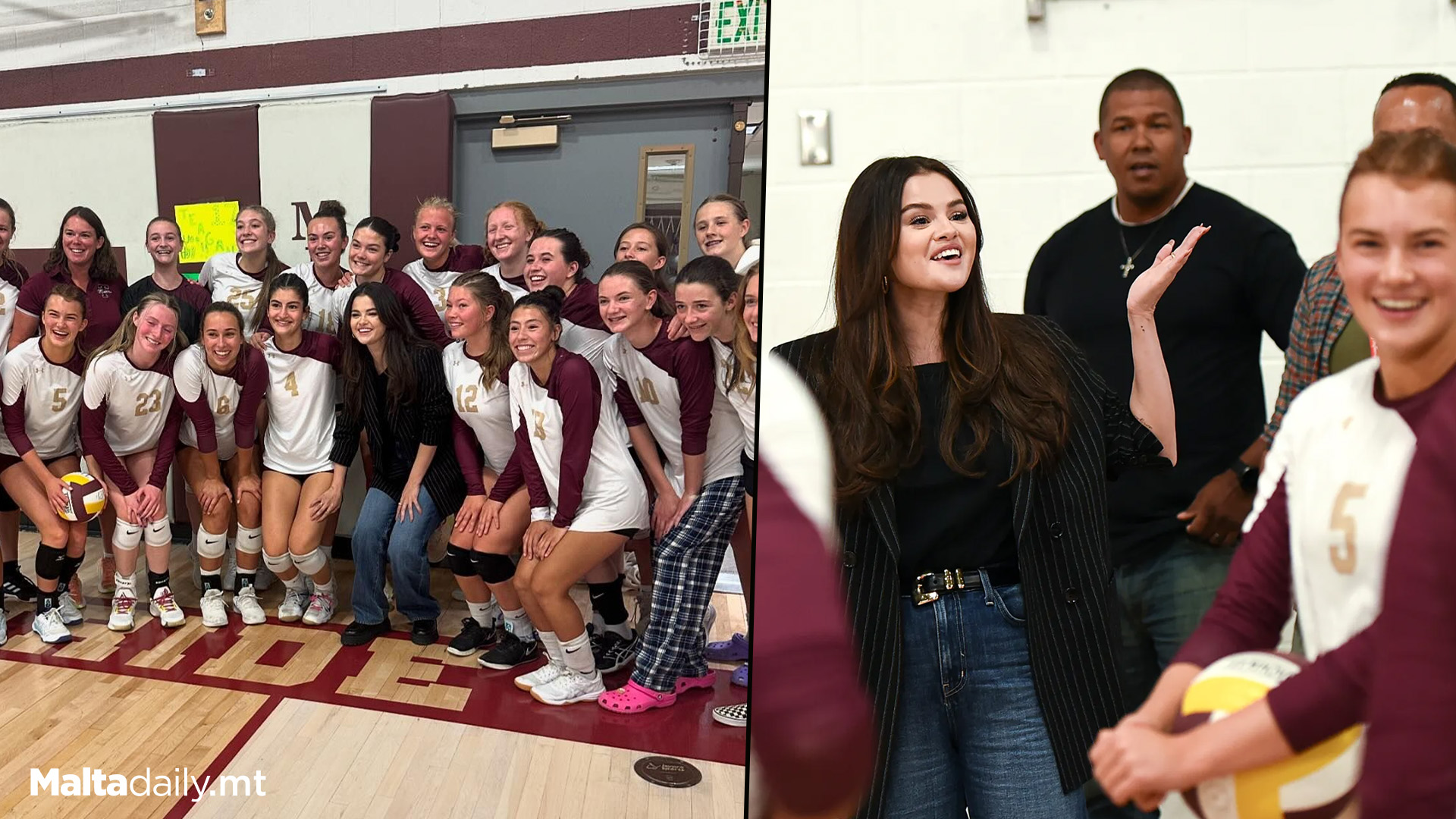 Selena Gomez Surprises Volleyball Team After They Invite Her