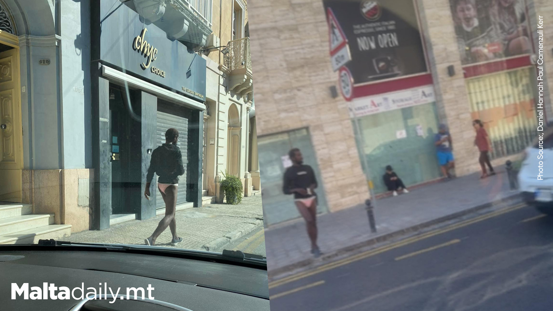 Unusual Sight in Ħamrun as Man is Spotted in Underwear