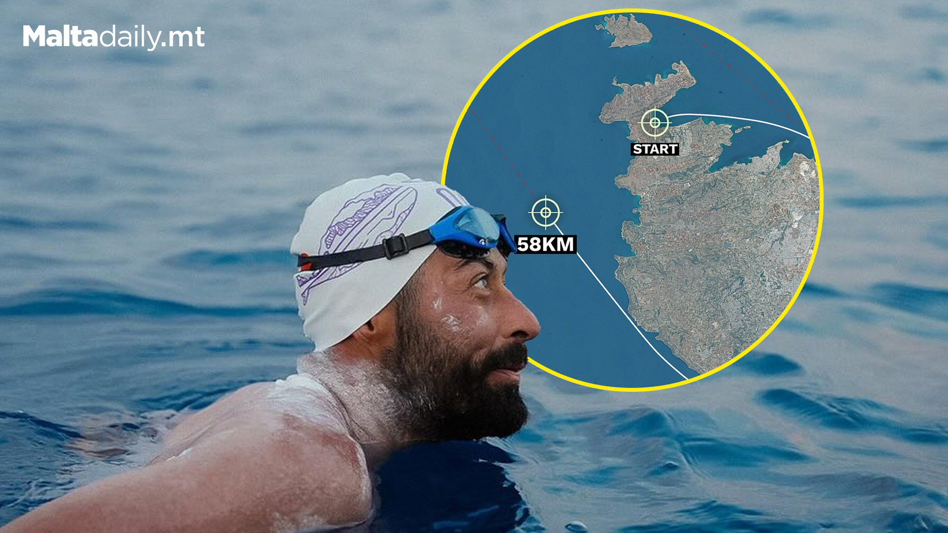 Neil Agius Approaches Gozo In Record Swim Attempt