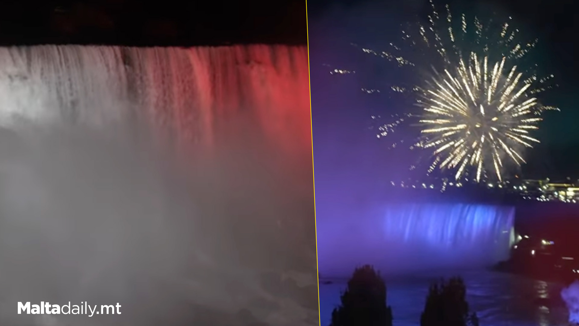 Niagara Falls Lit Up With Malta's Colours For Independence Anniversary