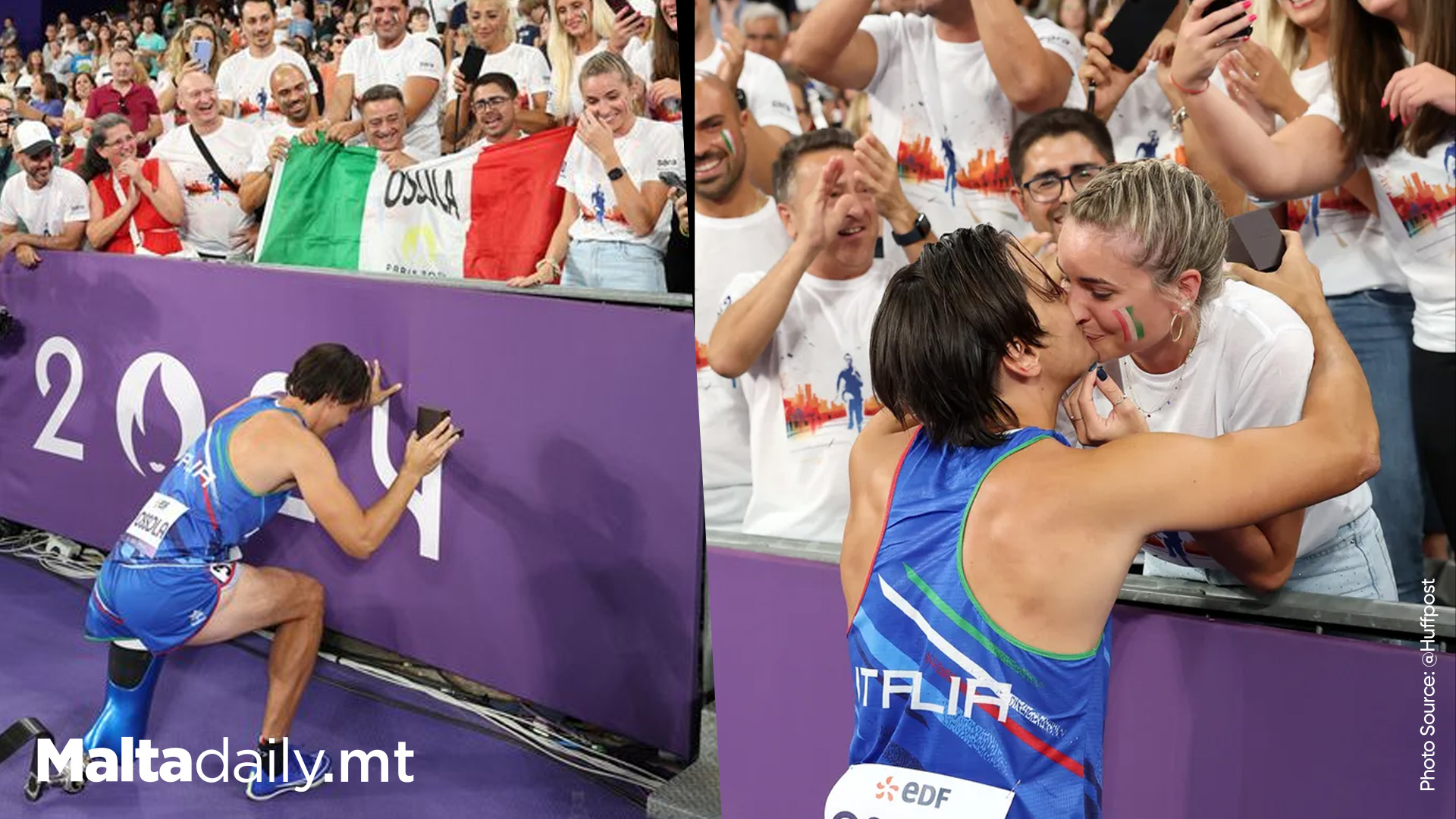 Italian Paralympic Sprinter Proposes to Wife After Loss