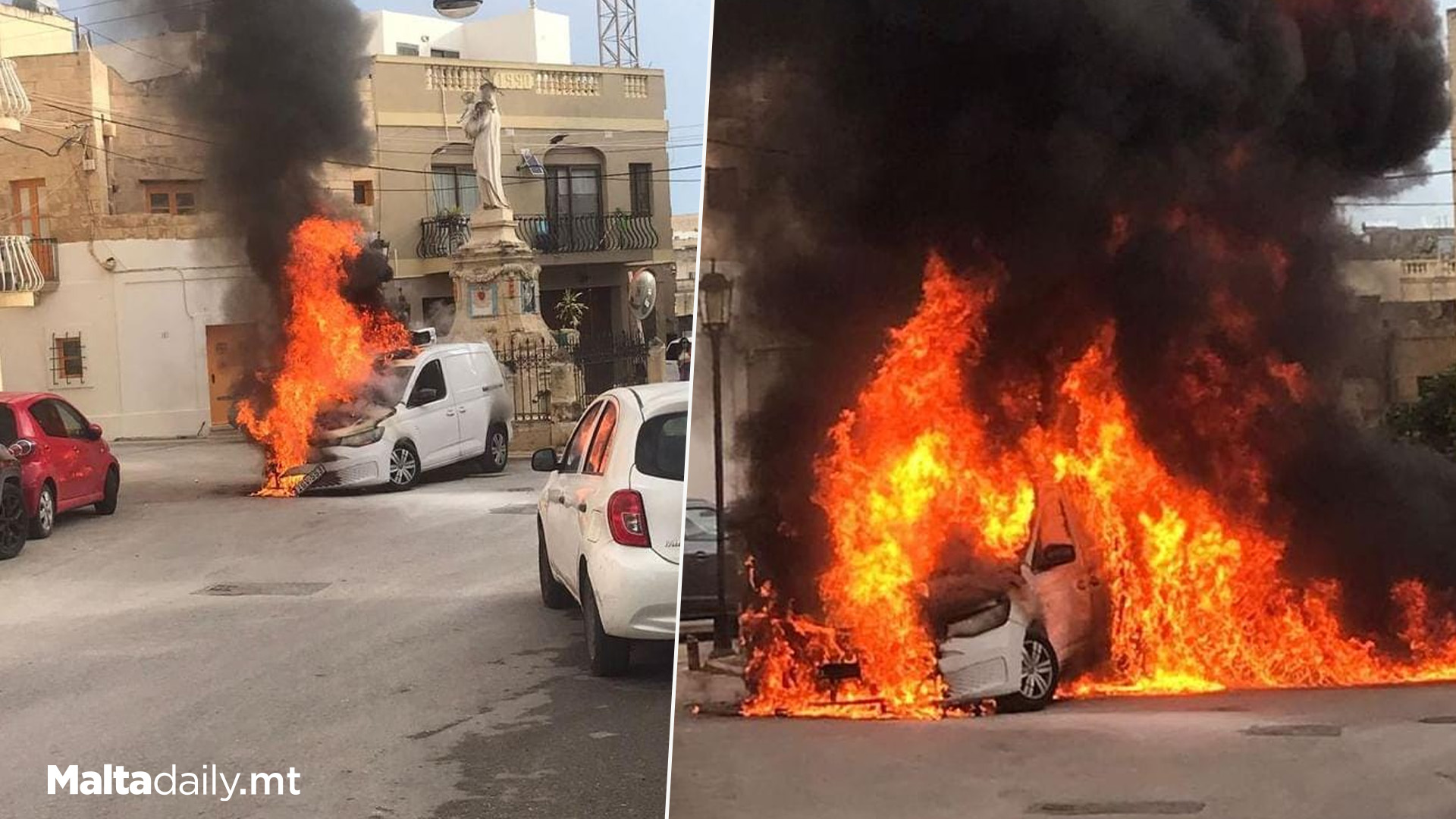 Van Catches Fire In Ħaż-Żebbuġ