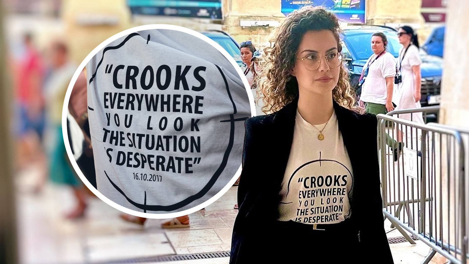 Eve Borg Bonello Wears 'Crooks Everywhere' Shirt to Parliament