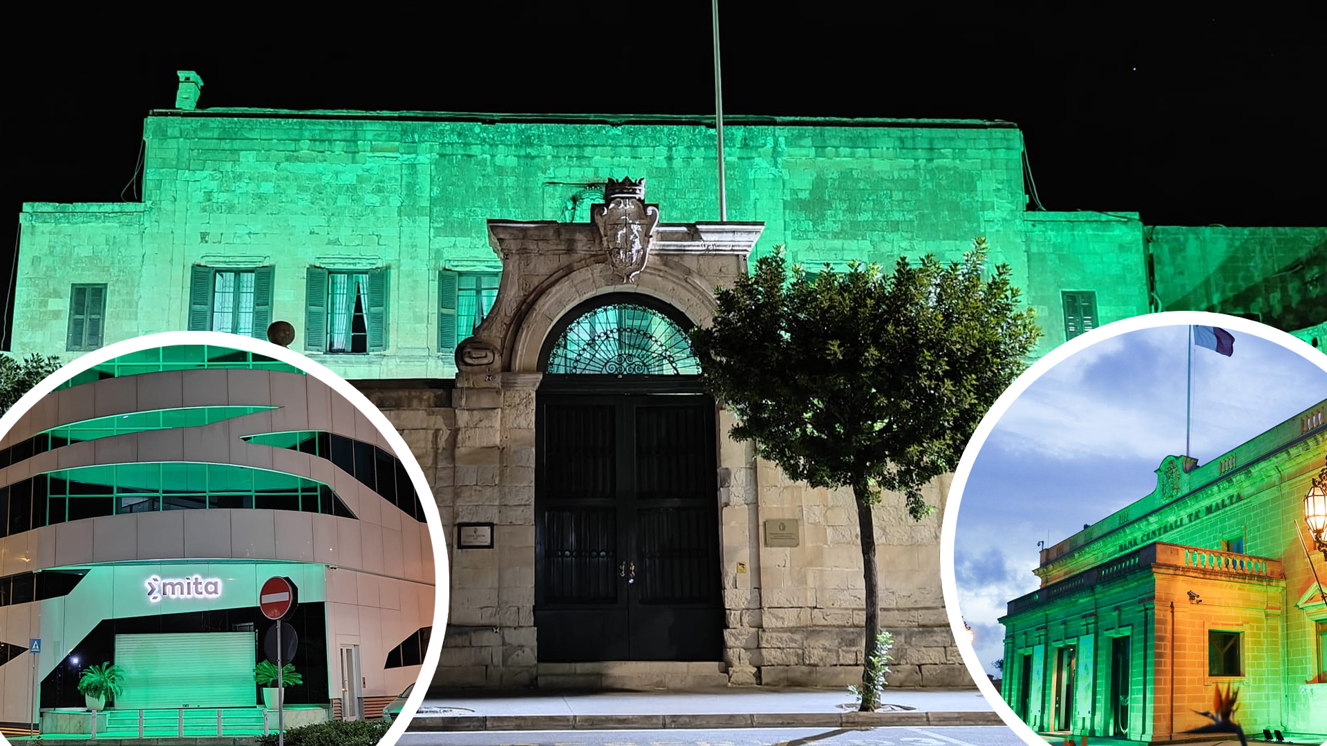 Malta Lit Up in Green to Commemorate World Mental Health Day