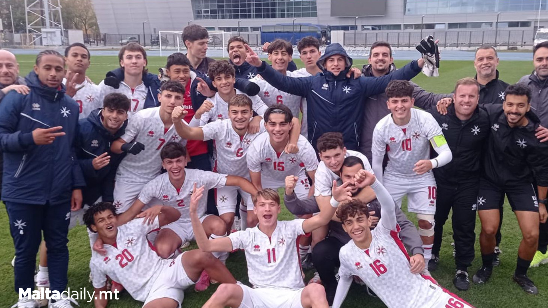 Malta's U19 Squad Celebrate 2-1 Victory Against Gibraltar