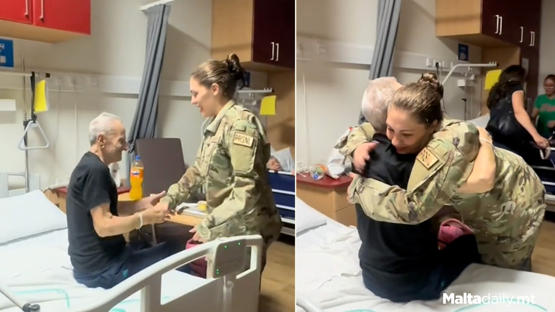 Marine Visits Grandpa In Malta To See Her In Uniform