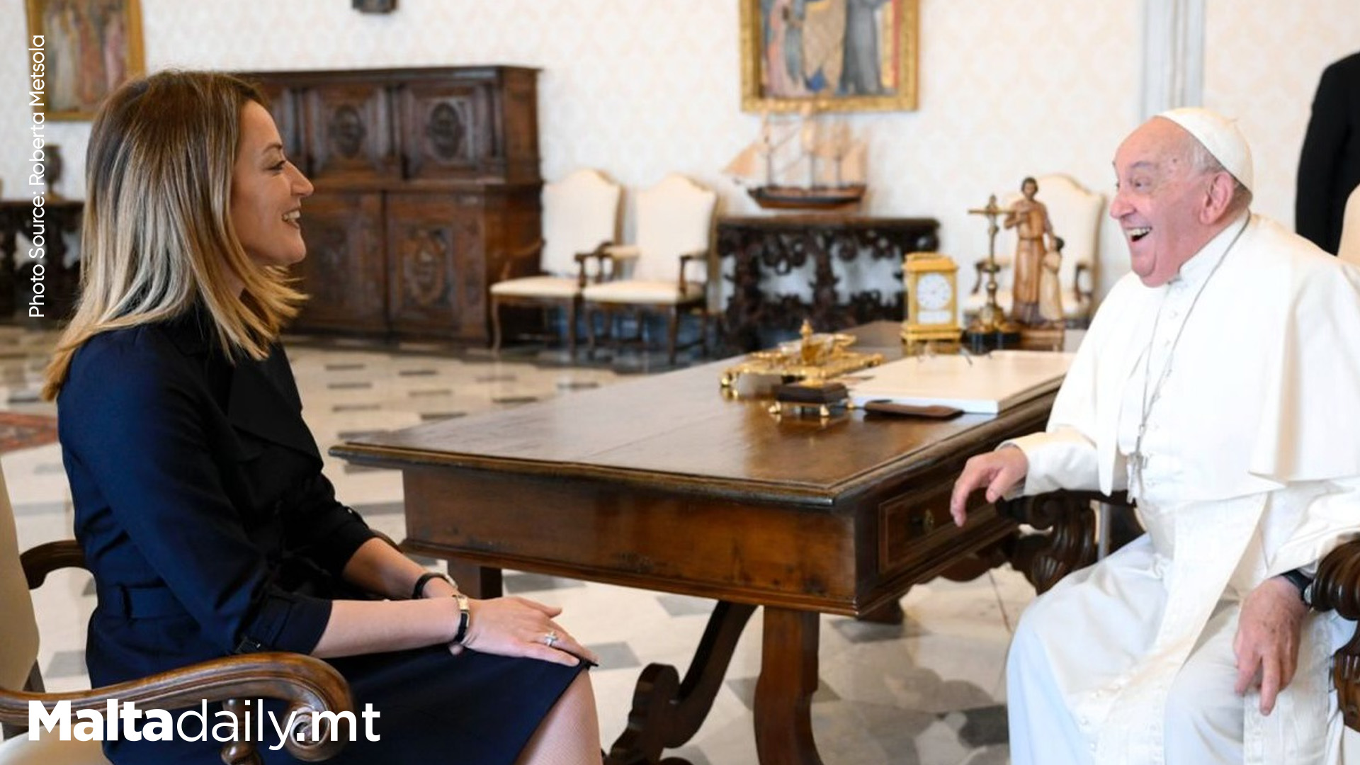 Roberta Metsola Meets Pope Francis at The Vatican