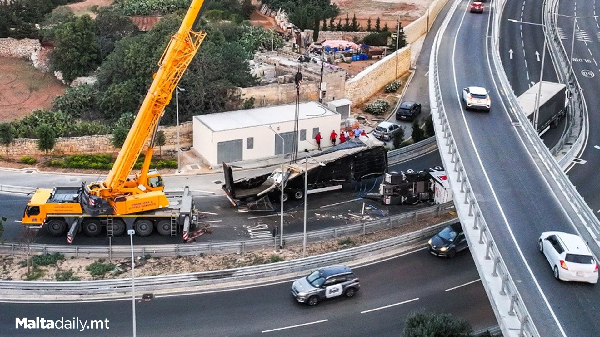 Overturned Trailer Removed After 18 Hour Operation