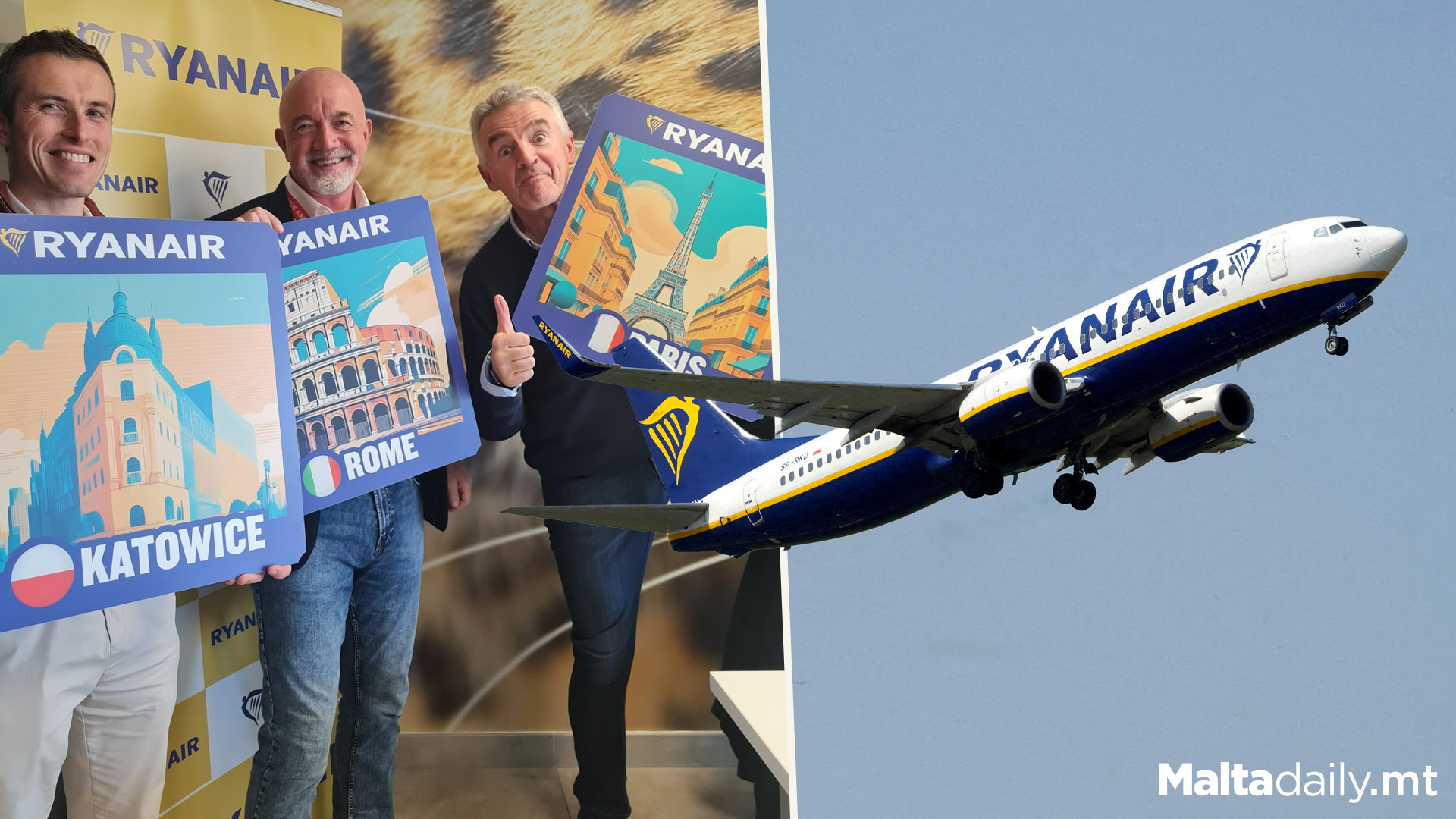 RyanAir Announce 3 New Malta Routes For Winter