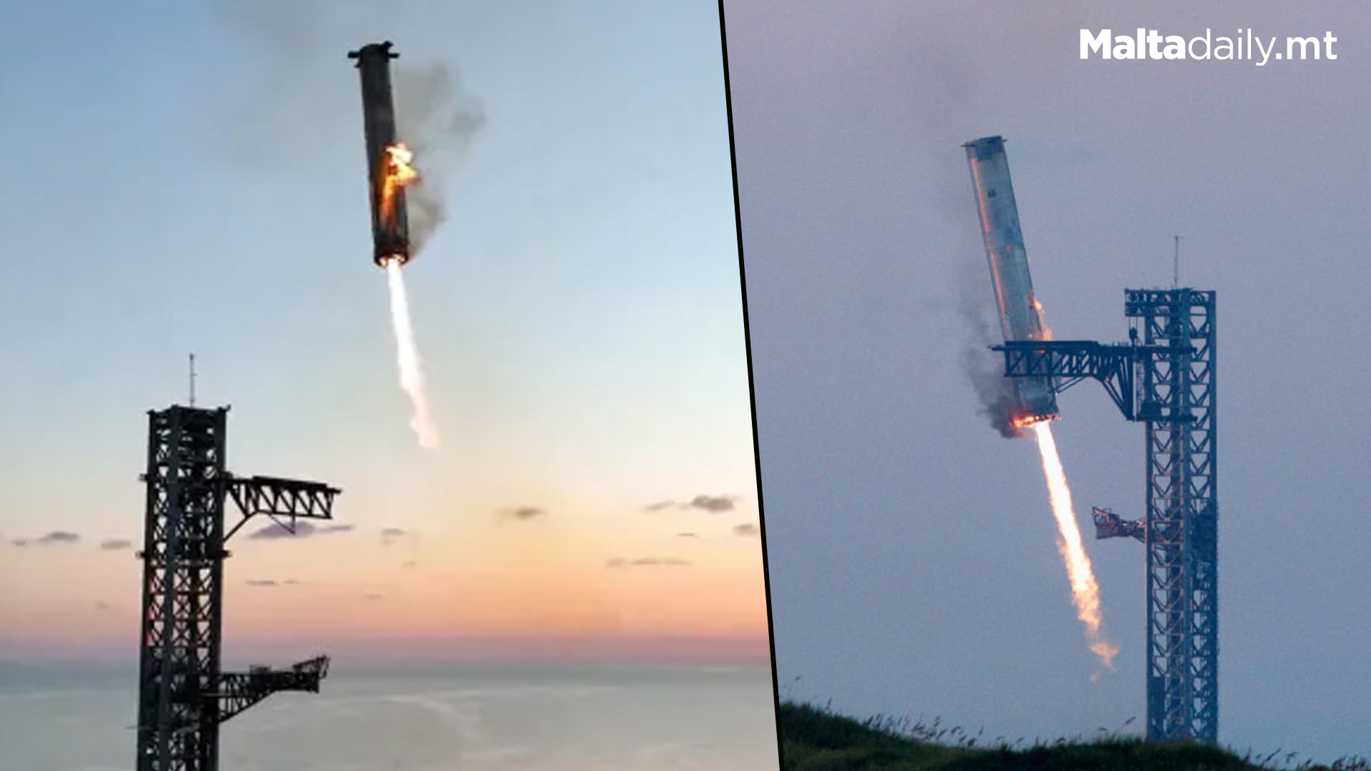 SpaxeX Catch Booster Rocket In Metal 'Chopsticks'