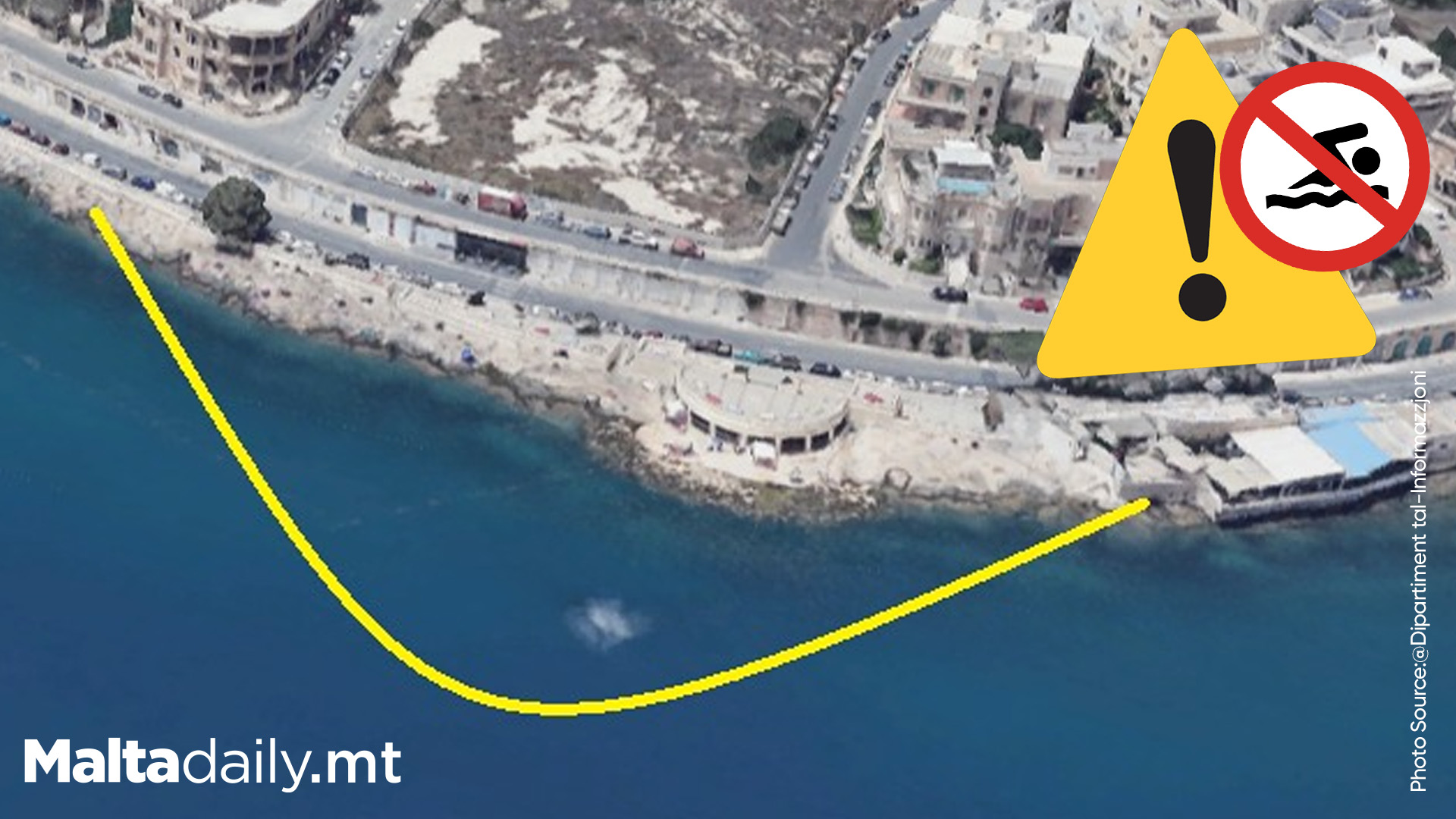 The Environmental Health Directorate, under the Superintendence of Public Health, has issued a public warning advising against swimming at Ta' Xbiex due to water contamination concerns.