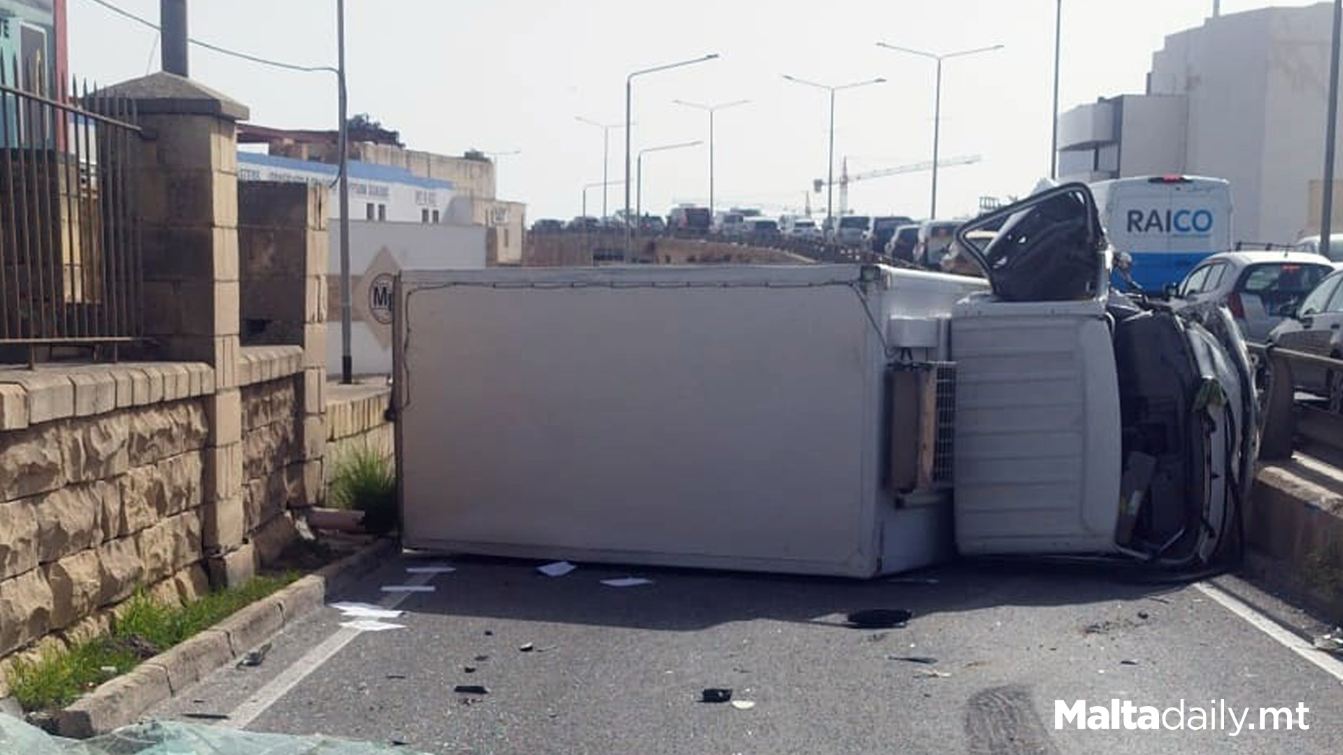 Van Overturns On Mriehel Bypass