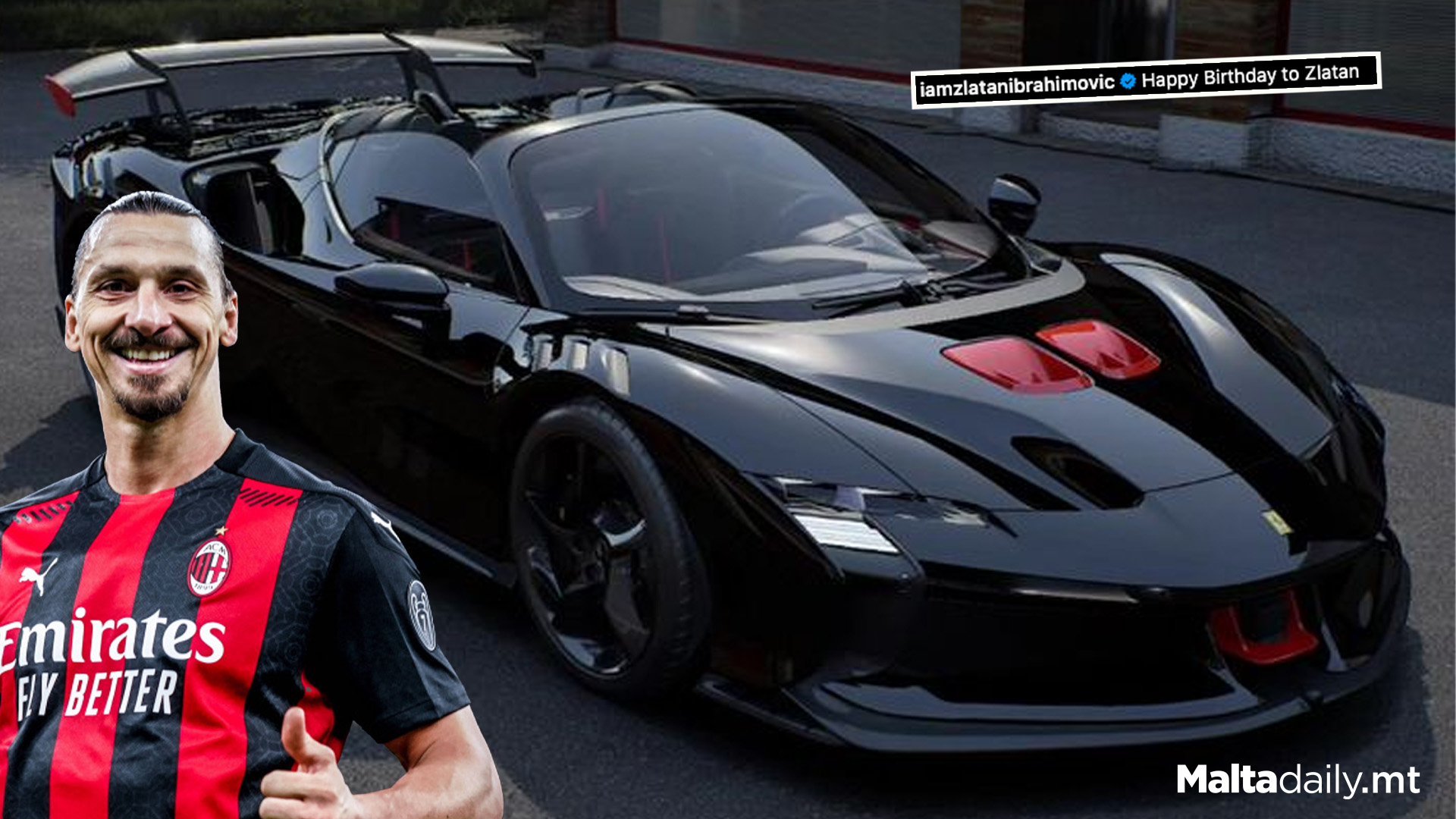 Ibrahimovic Treats Himself To A Ferrari For 43rd Birthday