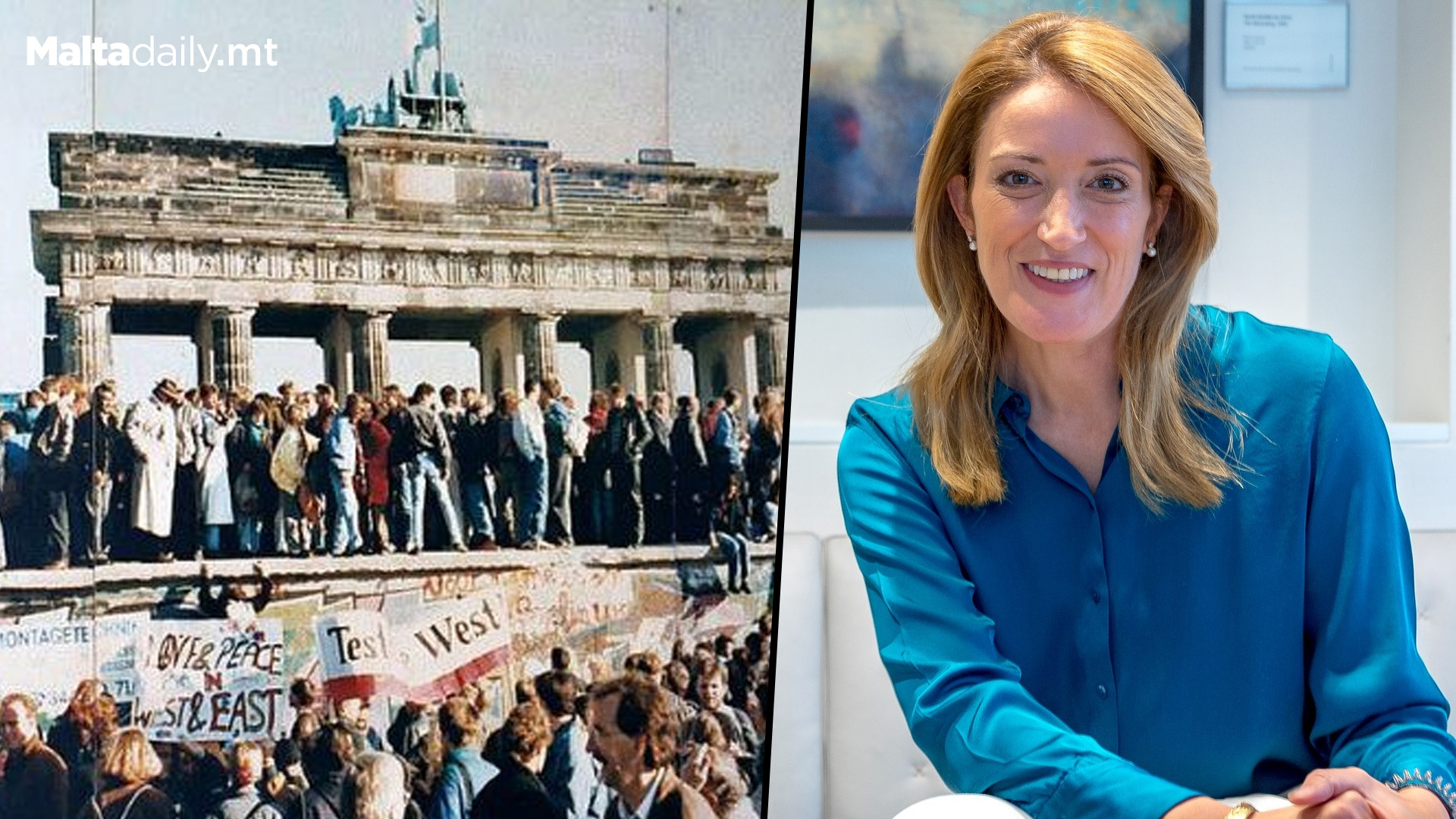 Roberta Metsola Commemorates Fall Of Berlin Wall