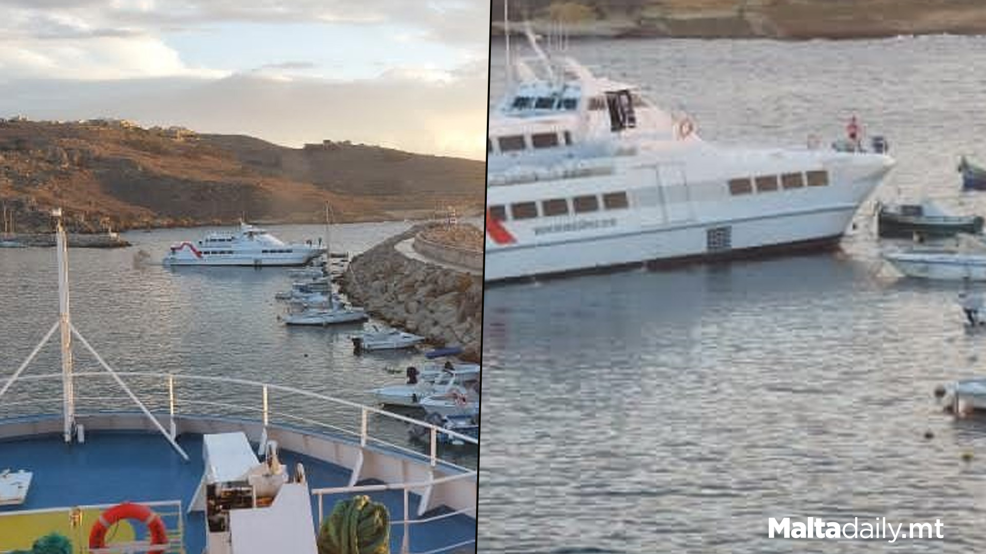 Fast Ferry Collides With Small Boat In Mgarr Harbour