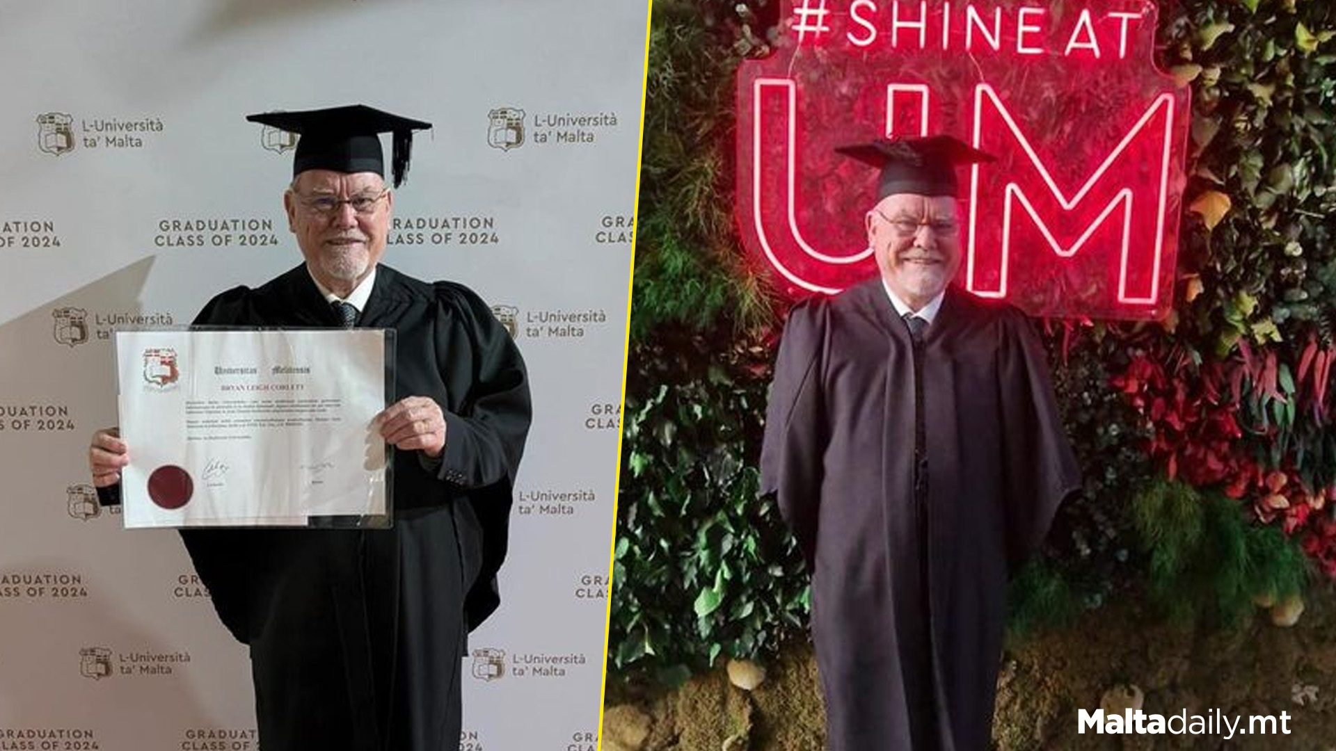 72 Year Old Bryan Is This Year's Oldest UOM Graduate