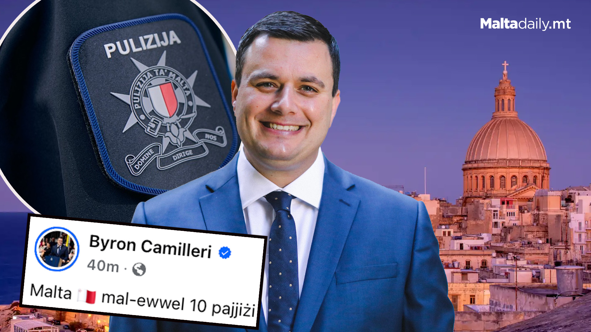 Malta Amongst Top 10 Out Of 142 Countries In Security, Order