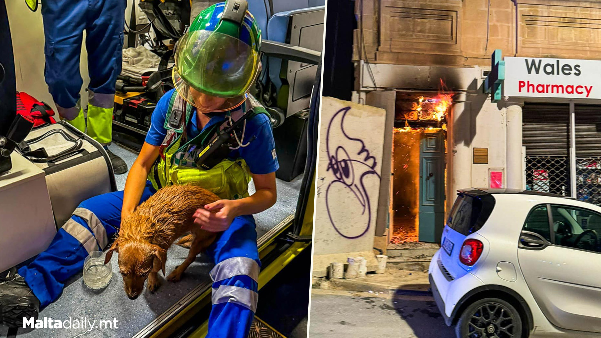 4 Persons & Dog Rescued From Sliema Building Fire