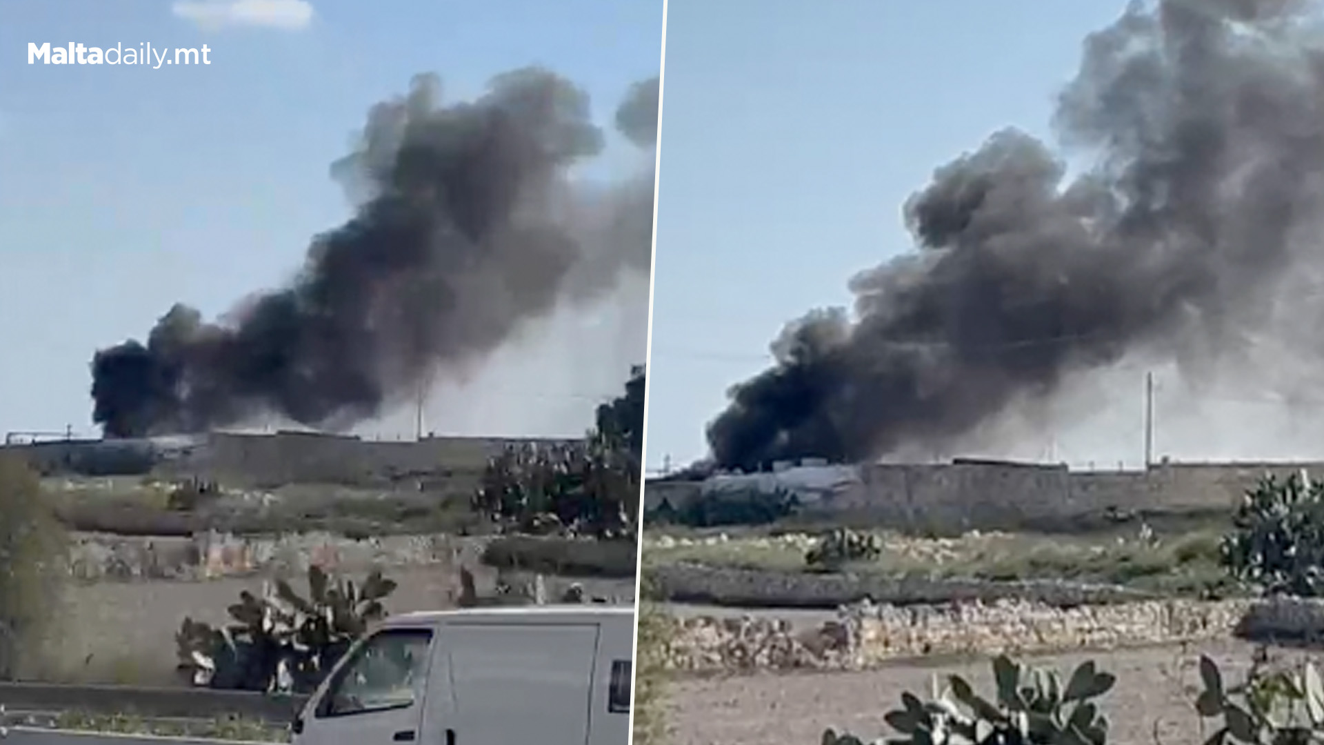 Fire In Mriehel As Massive Plume Of Smoke Spotted