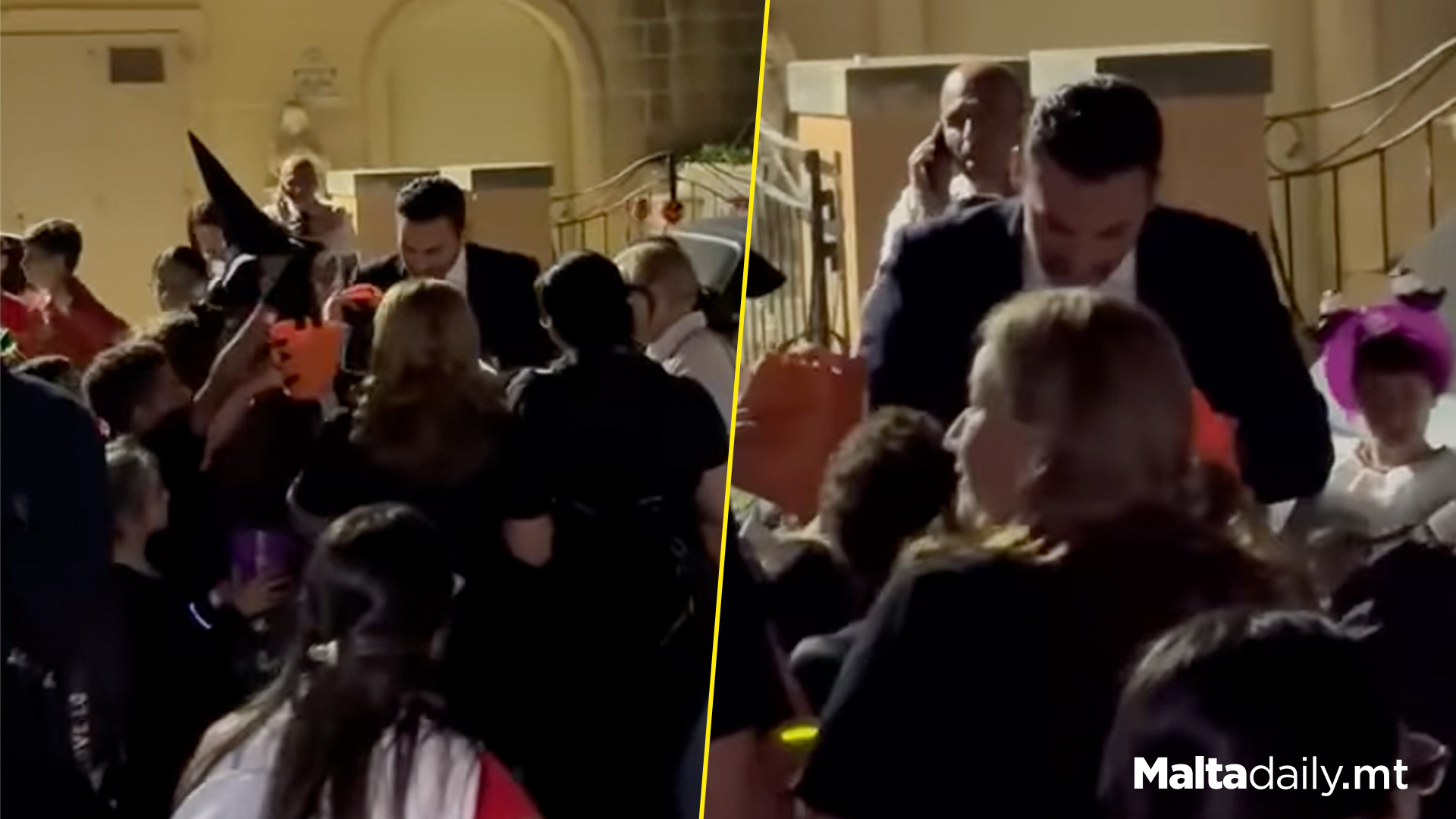 MP Omar Farrugia Greets Kids Trick-or-Treating