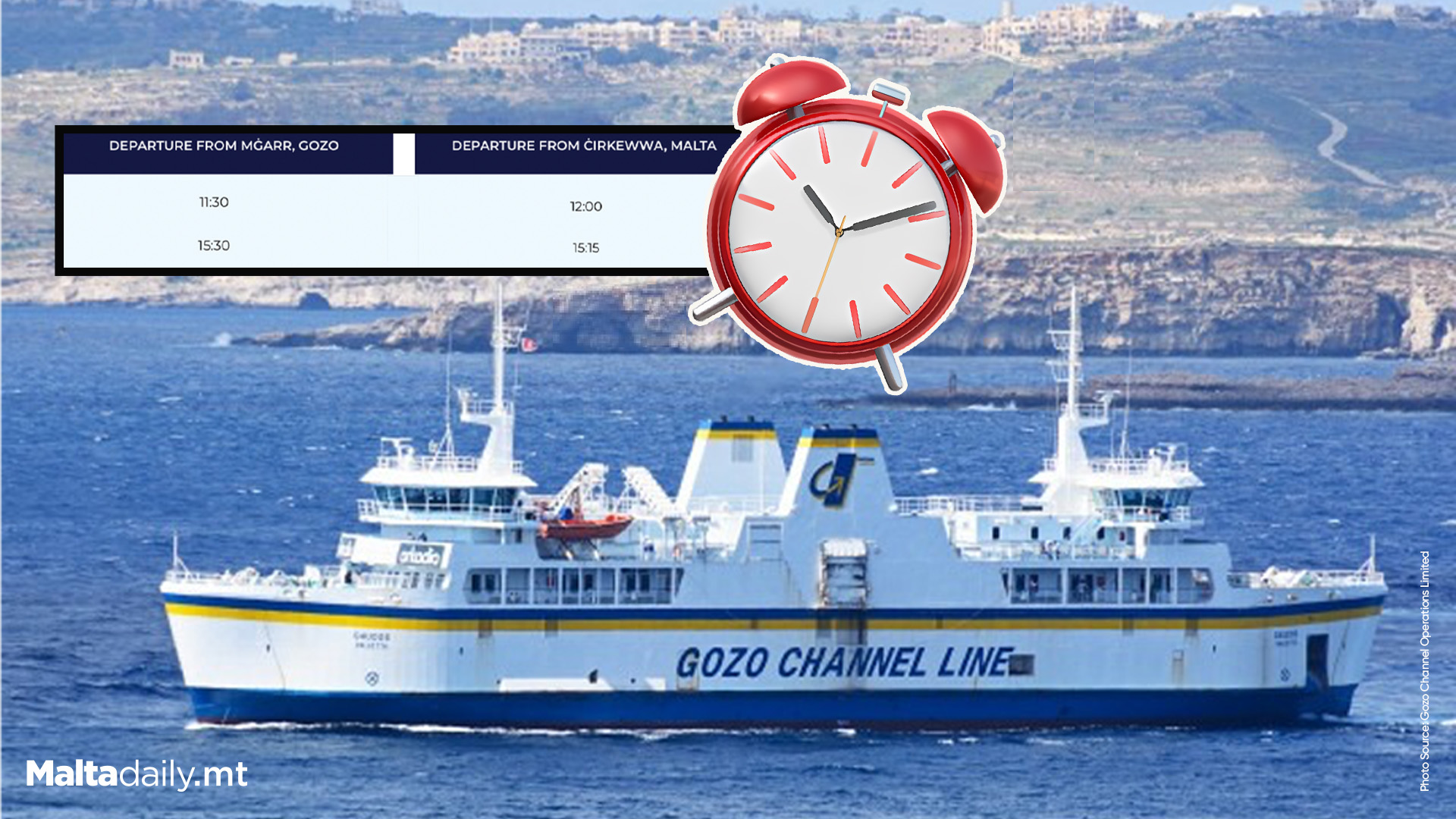 Gozo Channel Will Temporarily Suspend Afternoon Service On Christmas & New Year’s Day