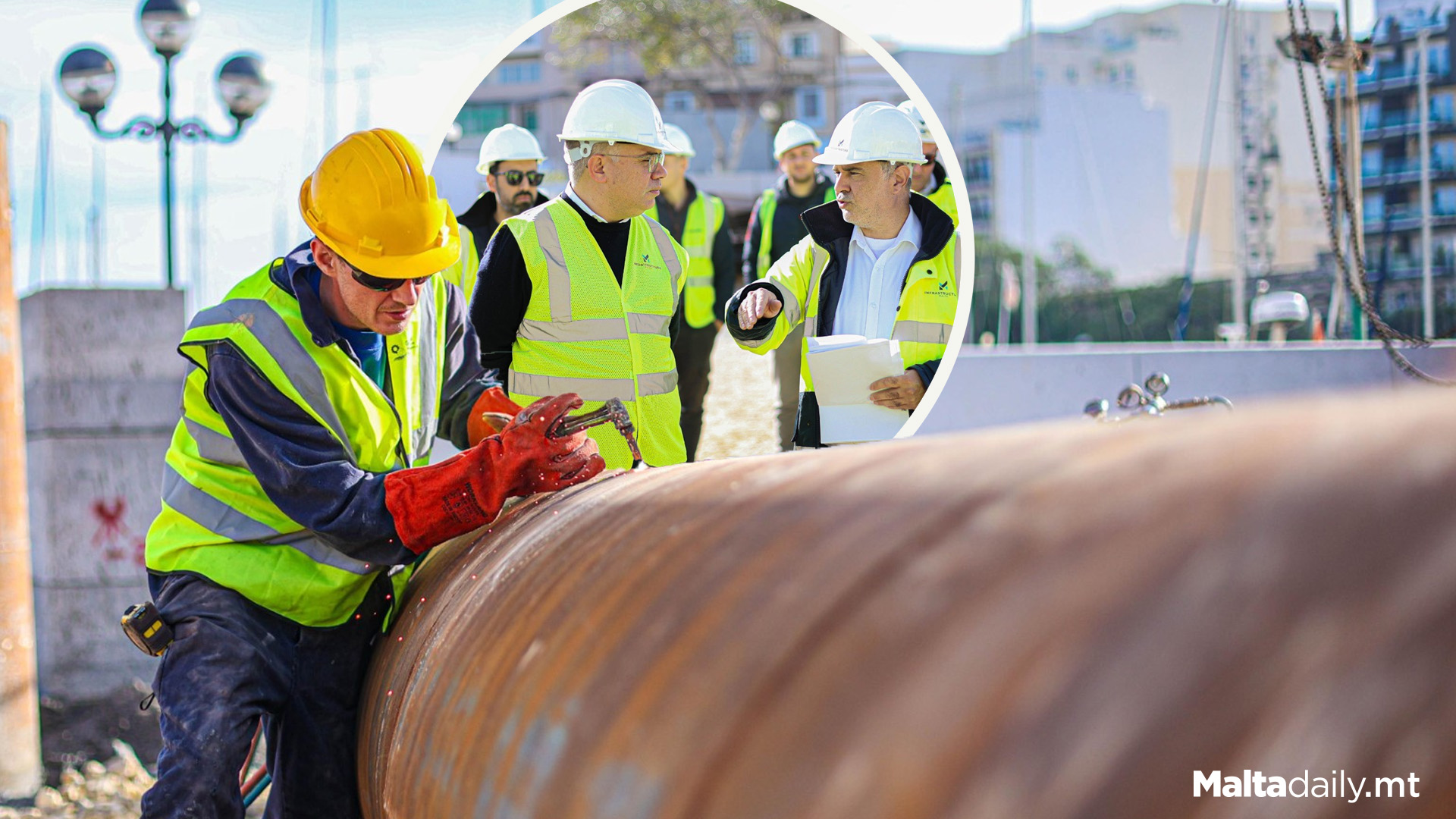 Minister Chris Bonett Visits 1st Phase Of Msida Creek Project Works