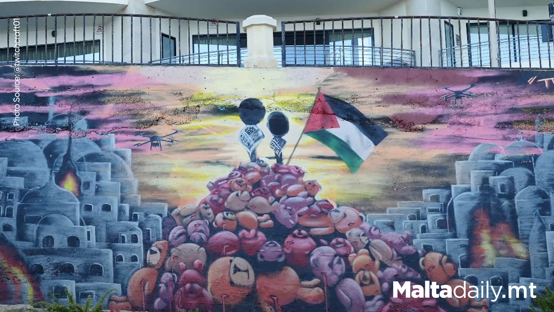 Sliema Mural Highlights Palestinian Children's Suffering