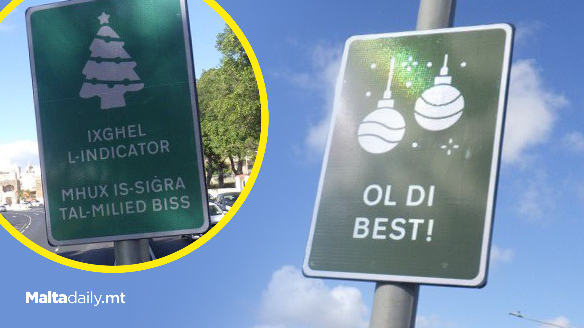 Spotted: Malta’s Roads Get a Festive Makeover Thanks to Traffic Signs!