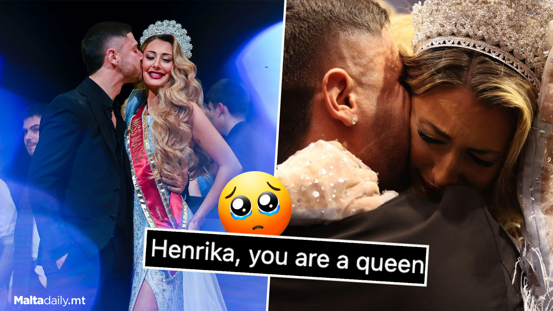 Matthias Congratulates Henrika For Miss Malta Win