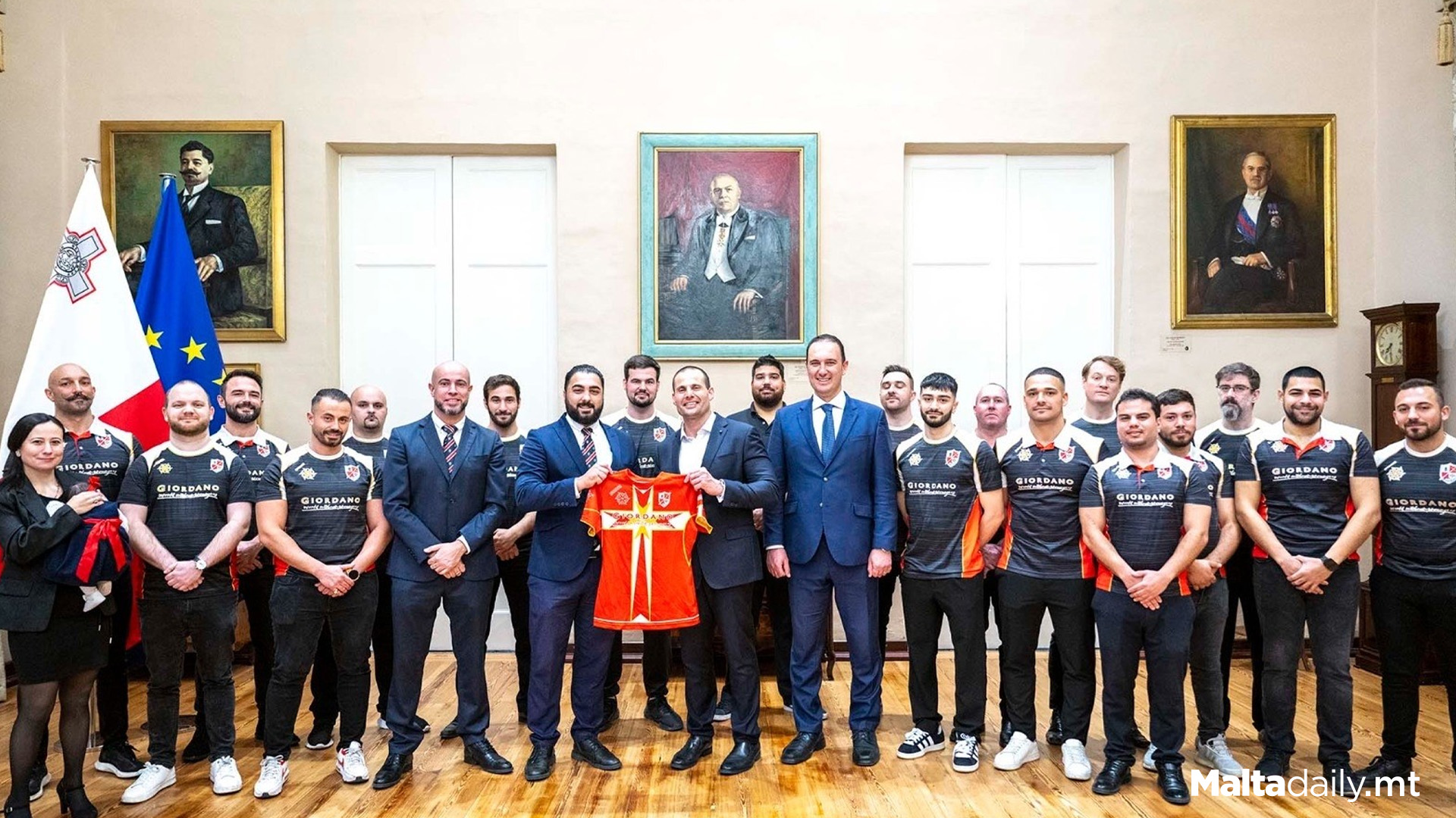 PM Meets National Rugby League Team Malta Knights